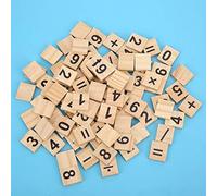 HUSHUI 200Pcs Wood Number Tiles Educational Toy Set for Kids Learning Math and Words Made From Eco-Friendly Wood Materials (digital mix)