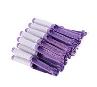 HUSHUI 20pcs Hair Perm Rods, No Damage Fluffy Roller Curler for Soft Plump Curls with Plush Lock Design, for Women Girls Home Salon Use (Purple)