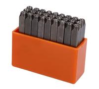 HUSHUI 26 Pcs Carbon Steel Cursive Font Stamp Set Artistic A-Z & Embossing for Metal, Wood, Plastic, with Plastic Storage Box
