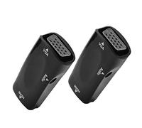 HUSHUI 2pcs 1080P Female to VGA Female Converter Compact Portable Adapter for Laptops and Mobile Devices Black