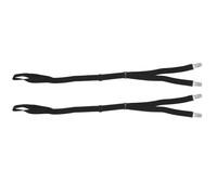 HUSHUI 2Pcs Adjustable Elastic Black Shirt Stay with Foot Loop,Y Style Shirt Hem Secure Band,Extendable Shirt Keepers Garter Strap
