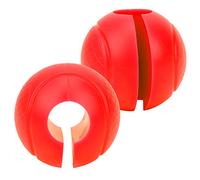 HUSHUI 2pcs Barbell Grips, Round Thick Silicone Dumbbell Adapter Balls for Gym Bars, with Textured Surface to Prevent Slipping, Reduce Wrist Pressure (Red)