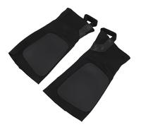 HUSHUI 2PCS Equestrian Half Chaps Cowhide Leather Canvas Professional Ergonomic Horse Riding Half Chaps for Training (XL)
