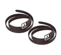 HUSHUI 2PCS Equestrian Saddle Stirrup Straps Microfiber Stirrup Hobble Straps with Stainless Steel Buckles for Horse Riding (Dark Brown)