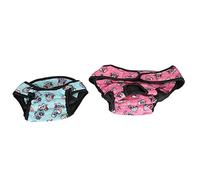 HUSHUI 2pcs Soft Dog Physiological Pants Adjustable Size Comfortable Underwear for Female Dogs Blue and Pink (XL)