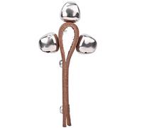 HUSHUI 3 Bells Jingle Handbell, Leather Metal Percussion Instrument with Loud Clear Sound, for Kids Adults Band Dance Music