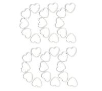 HUSHUI 30pcs Open Bezels for Resin Craft Jewelry Making Essential Hollow Frame Pendants for DIY Accessories Stainless Steel (Heart Small*30pcs)