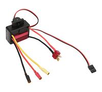 HUSHUI 35A Brushless ESC with Improved Throttle Response for 1/18 1/16 Remote Control Car, Durable Metal Construction (Red)