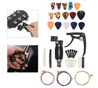 HUSHUI 36PCS Guitar Strings Changing Accessories Complete Kit with Picks and Winder Cutter for Guitarists and Musicians