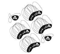 HUSHUI 36pcs Pirate Eye Patch Set for Imaginative Play, Felt Black with White Skull, Ideal for Halloween Parties and Birthday Celebrations