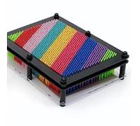 HUSHUI 3D Pin Art Board Toy Colorful and for Kids and Adults Educational Fun, Improve Imagination with Incredible Patterns, 17.8 X 12.5cm (Black Board)