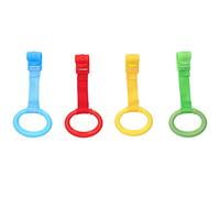 HUSHUI 4 Pieces Baby Pull Up Bar,Plastic Ergonomic Design Baby Walking Assistant,Safety Baby Crib Hanging Rings for Playpen Strollers