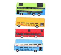 HUSHUI 4Pcs Alloy Bus Toy Set, Durable Pull Back Vehicle Model for Kids Age 3+, Colorful Educational Gifts ((Group C bus combination 4-piece set))