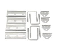 HUSHUI 4Pcs Boat Trailer Bunk Brackets Kit 8in Galvanized Iron 2 Layer Crossmember Hardware Adjustable Height