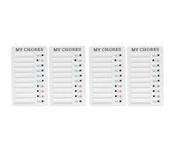 HUSHUI 4pcs Checklist Board Durable Portable Chore Chart Detachable for Home Office School PVC 7.9 X 4.7in (White Card)