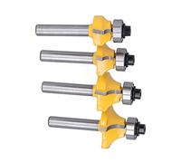 HUSHUI 4Pcs Router Bit Set for Smooth Round Edges in Woodworking with 1/4in Shank Carbon Steel