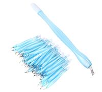 HUSHUI 50pcs Cuticle Trimmer, Dual Tipped Nail Cleaner with Stainless Steel V Tip for Men and Women, Soft Rubber Top Push Cuticles Back Efficiently, Salon Home Use