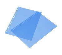 HUSHUI 50Pcs Sheet Protector A5 Matte Clear Covers for Document Presentation and Reports Durable PP Plastic (Blue)