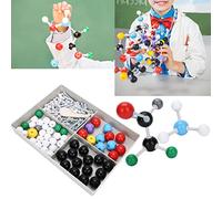 HUSHUI 54Pcs Molecular Model Kit Set with Atom Structure and Ball and Stick Models for Chemistry Teaching,Aids, Plastic,54 Atom Models