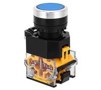 HUSHUI 5pcs 22mm Push Button Switches, Durable Self Locking Button Switch for DIY Projects, Engineering Plastic, Available in 6 Colors (Blue)