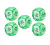 HUSHUI 5Pcs Mahjong Dice, South West North Sphere Plastic Game Dice, with Exquisite Workmanship, for Board Games and Digital Teaching Scenes (Transparent Green)