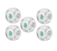 HUSHUI 5Pcs Mahjong Dice, South West North Sphere Plastic Game Dice, with Exquisite Workmanship, for Board Games and Digital Teaching Scenes (Transparent)