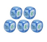 HUSHUI 5Pcs Mahjong Dice, South West North Sphere Plastic Game Dice, with Exquisite Workmanship, for Board Games and Digital Teaching Scenes (Transparent Blue)