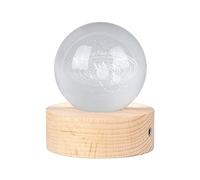 HUSHUI 6cm 3D Crystal Ball,Luminous Clear Sculpture Round Astronomy Ball Miniature Sculpture Ball Night Light (Solar System Crystal Ball)