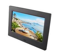 HUSHUI 7 Inch Digital Photo Frame, 1024x600 IPS Display HD 1080P Digital Picture Frame with Clock and Calendar, for Photo Video Music Playback (UK Plug)