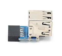 HUSHUI 9PIN to 2 USB2.0 Expansion Adapter for Reliable Computer Accessories Blue Color 1 Unit