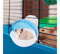 HUSHUI Acrylic Hamster Bathroom with Toilet Large Capacity Durable for Small Pets Blue 14.5x11.5x11.5cm 1 Unit (Blue)
