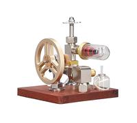HUSHUI Adjustable Speed Stirling Engine Model Kit with Vertical Flywheel for Science Projects, Made of Glass and Aluminum Alloy, Approx. 10x10x10cm
