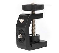 HUSHUI Aluminum alloy C shape, non slip rubber pad, universal 1/4 inch screw hole, with CNC integrated molding, for flashlight camera tripod stand desk clamp