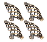 HUSHUI Antique Zinc Alloy Door Pull Knobs 4Pcs Retro Furniture Hardware for Cabinets Wardrobes Drawers 7.2x4cm