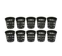 HUSHUI Aquatic Net Cups 10pcs Lightweight Plastic Planting Baskets for Hydroponic and Soil Gardens Black (Large)