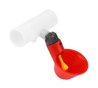 HUSHUI Automatic Chicken Water Dispenser Plastic Durable Water Drinker for Poultry Birds 10Pcs 4.25x2.87x1.57inch (6-point three-way red bowl)