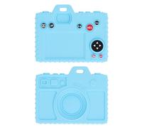 HUSHUI Baby Camera Shape Teether Toy Unique Design for Sensory Development Made of Food Grade Silicone for Teething Relief 1 Unit (Blue)
