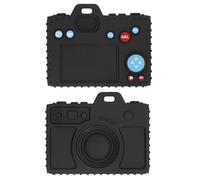HUSHUI Baby Camera Shape Teether Toy Unique Design for Sensory Development Made of Food Grade Silicone for Teething Relief 1 Unit (Black)