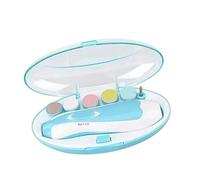 HUSHUI Baby Electric Nail File Safe Quiet Trimmer with LED Light for Infants and Adults Blue 6 Replaceable Heads