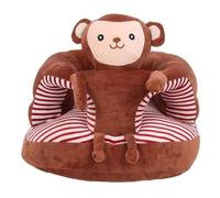 HUSHUI Baby Support Seat Cute Cartoon Design Soft Velvet Infant Sit Up Chair for Comfortable Playtime and Interaction (Brown Monkey)