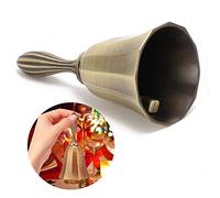 HUSHUI Bar Handbell, Zinc Alloy Retro Dinner Bell with Electroplating Finish, for Class Service Bar Signal Wake Up (Bronze)