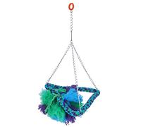 HUSHUI Bird Swing Toy for Parrots and Birds, Durable Cotton Rope Hanging Ladder with Iron Wire, Promotes Exercise and Coordination, Ideal for Birdcages, 35cm Height, 1 Unit