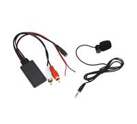 HUSHUI Bluetooth AUX Module 2 Cable Adapter with Hands-Free Microphone for Car Radio Black ABS Material