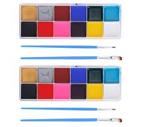 HUSHUI Body Painting Paints 12-Color Set, Vivid & Non-Irritating, Perfect for Halloween Makeup & Art, 2 Box Set