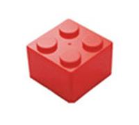 HUSHUI Building Block Shapes Plastic Space Box for Kids, Bright Colorful Storage Box, Superimposable and Durable, 16.7x8.3x6cm (Square)