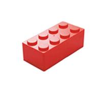 HUSHUI Building Block Shapes Plastic Space Box for Kids, Bright Colorful Storage Box, Superimposable and Durable, 16.7x8.3x6cm (Rectangle)