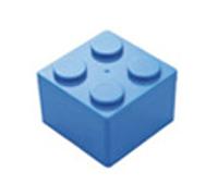 HUSHUI Building Block Shapes Plastic Space Box for Kids, Bright Colorful Storage Box, Superimposable and Durable, 16.7x8.3x6cm (Square)