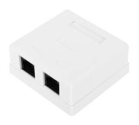 HUSHUI Cat 6 RJ45 Dual-Port Information Box Elegant Surface Mounted Network Connector for Work Area Setup, Phosphor Bronze, 27 X 58.5 X 60mm