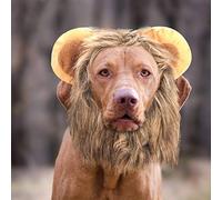 HUSHUI Cat Lion Wig Funny Dress Up for Pets Soft Plush Costume for Small Dogs and Cats Light Brown 7.09x6.77 Inches