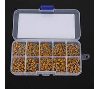 HUSHUI Ceramic Capacitor Kit, 500Pcs Multilayer Assortment 0.1uF to 10uF High Accuracy Stable Performance Electronic Components, with Plastic Storage Box for Easy Sorting